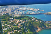 Guernsey, Fort George and St Peter Port  seen from the plane